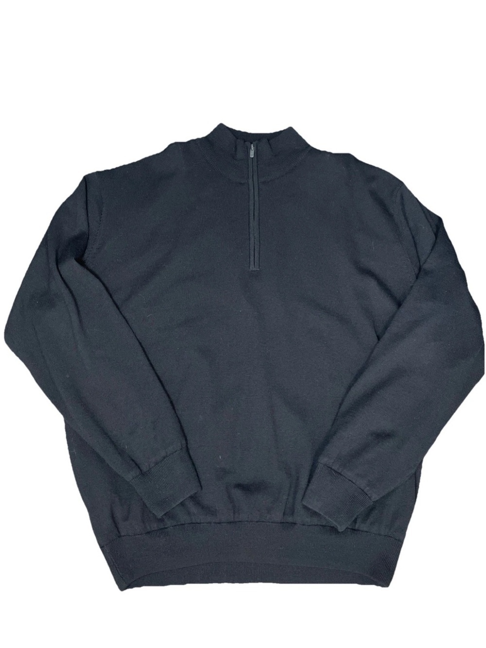 FootJoy FJ Performance Wool 1/4 Zip Sweater XL Black Long Sleeve Lined Golf